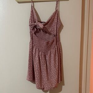 Floral Pink Tie Front Romper